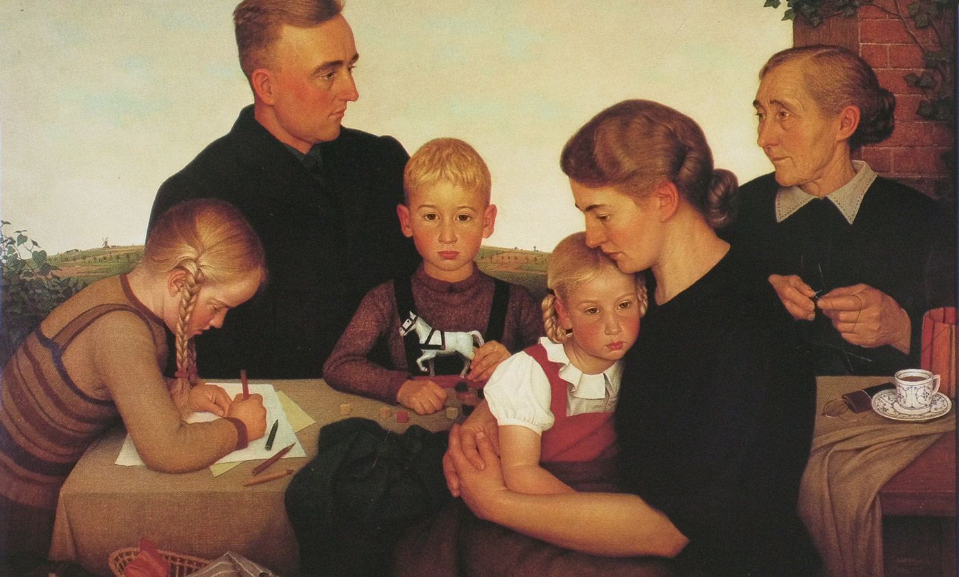 Detail from <em>Farm family from Kalenberg</em> (1939) by Adolf Wissel. <em>Courtesy Federal Republic of Germany</em>
