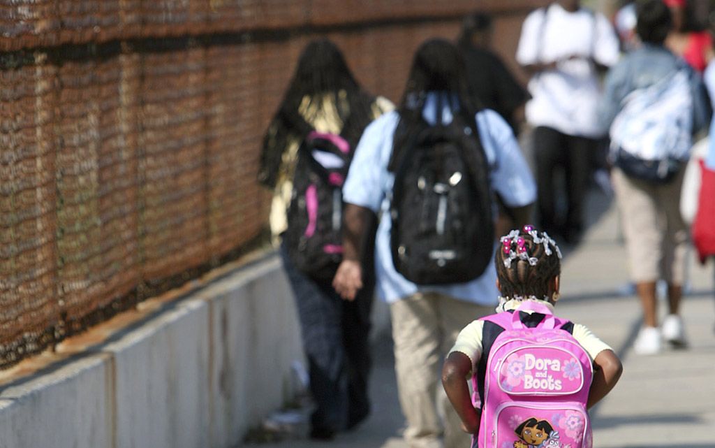 black kid going to school