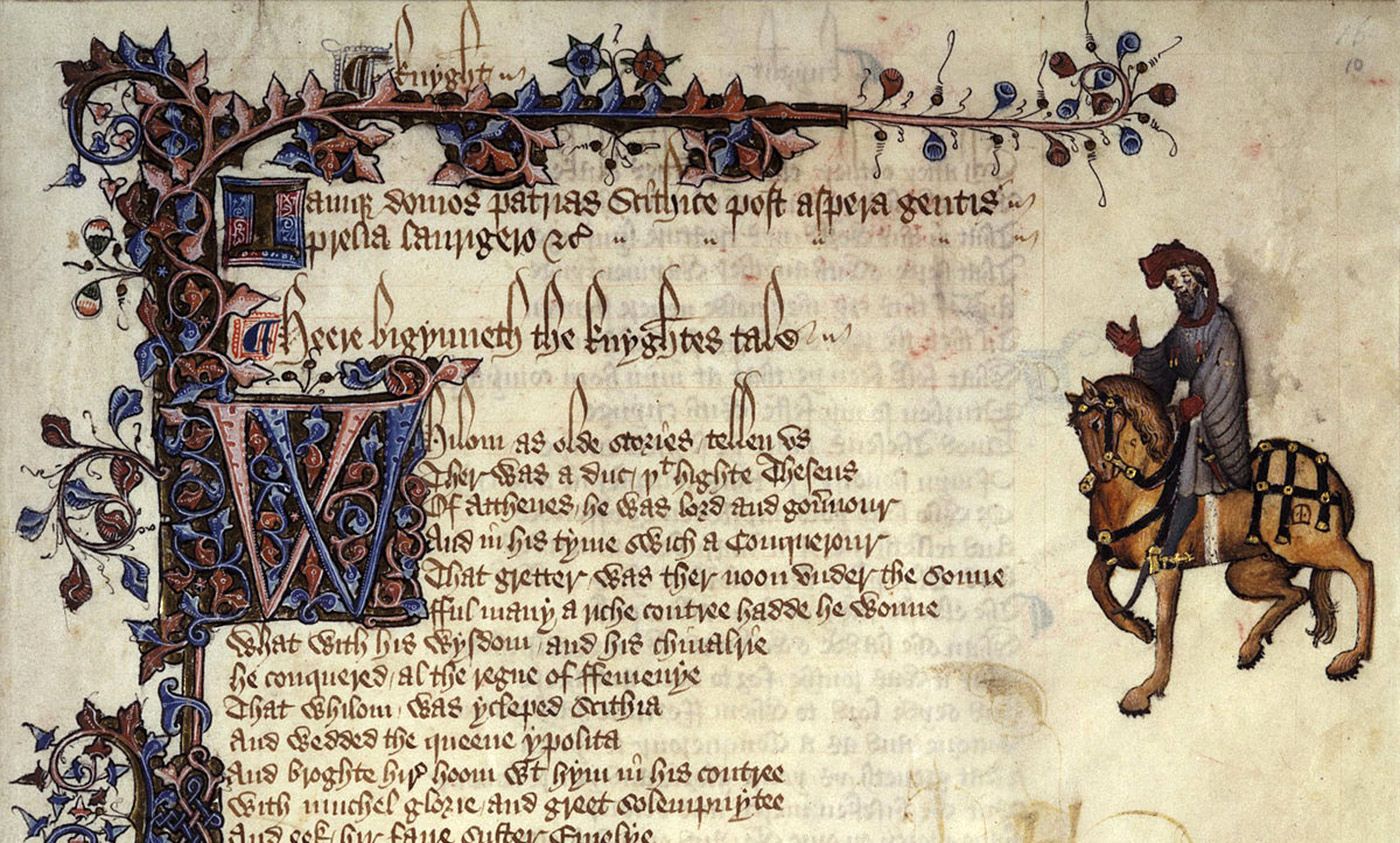 The Knight from the Ellesmere Manuscript of the Canterbury Tales. <em>Courtesy Wikipedia</em>